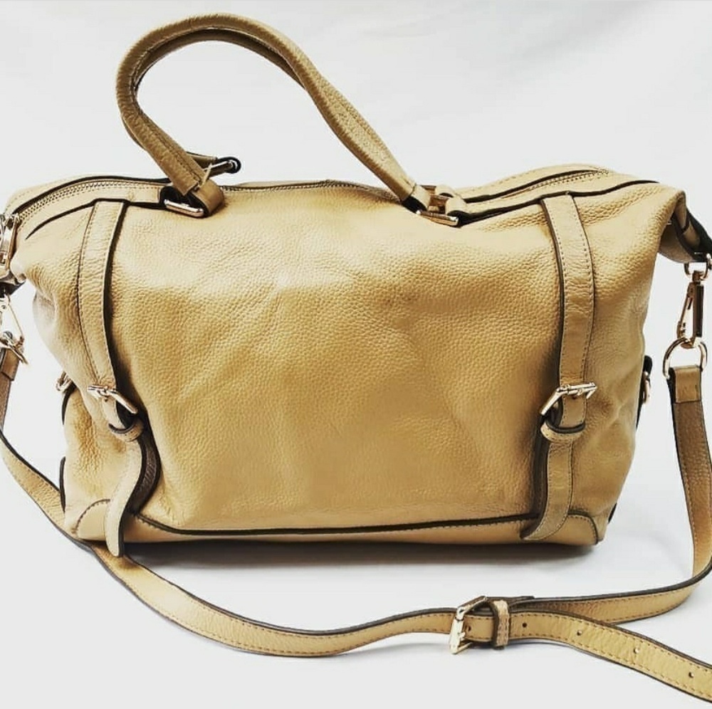 𝅺ORA DELPHNE tan leather Adele  satchel